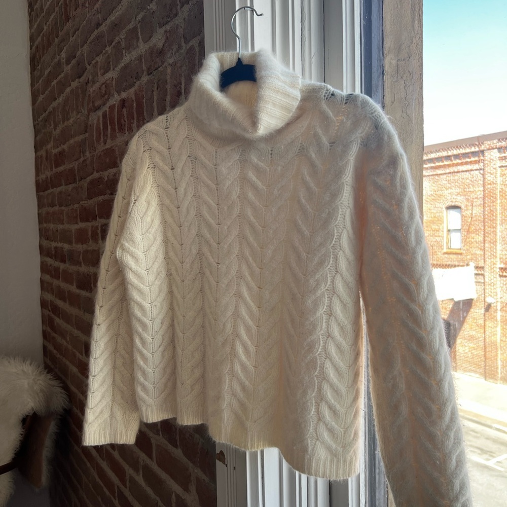 Cozy Cream Cable Knit Turtleneck Sweater